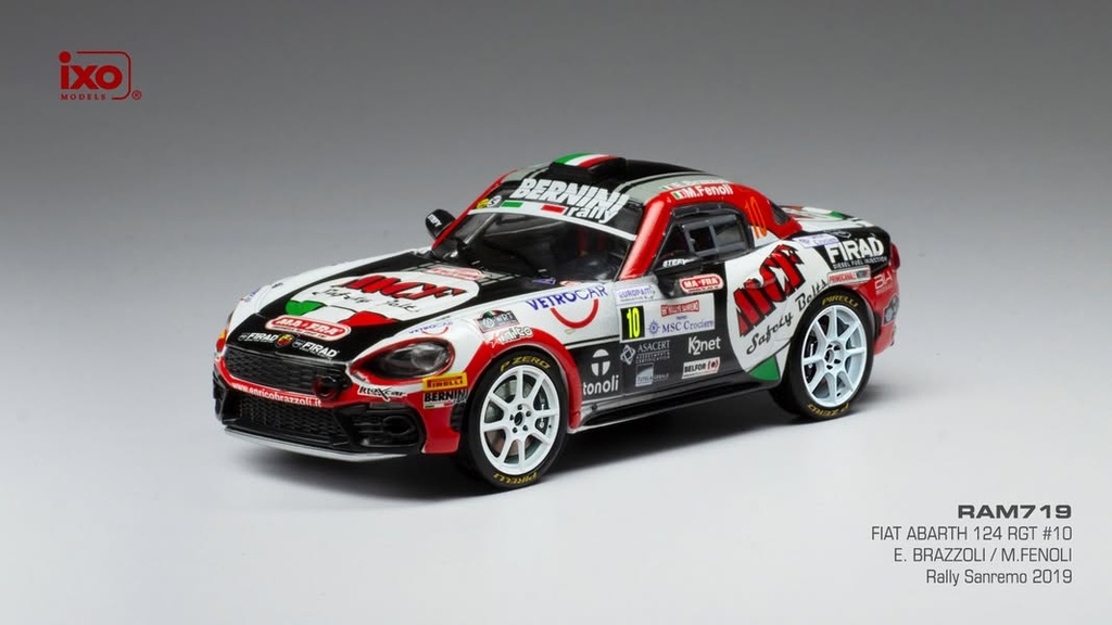 1:43 FIAT ABARTH 124 RGT #10 BRAZZOLLI / FENOLI RALLYE SAN REMO - 2019