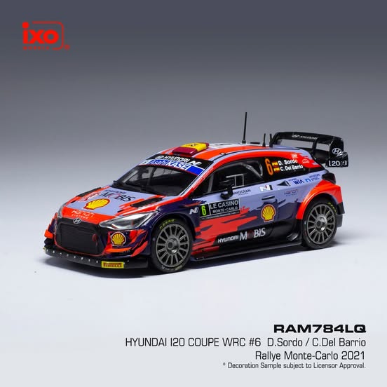 1:43 HYUNDAI I20 COUPE WRC #6 D.SORDO / C. DEL BARRIO - RALLYE MONTE CARLO 2021