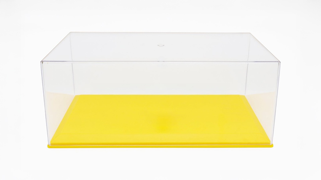 VITRINA Y BASE AMARILLA 1:18 