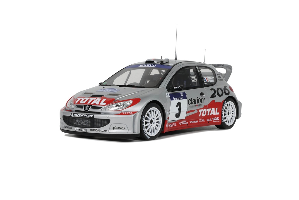 1:18 PEUGEOT 206 WRC SILVER TOUR DE CORSE 2002
