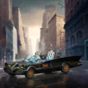 267 BATMOBILE WITH BATMAN AND ROBIN GLOSS BLACK EDITION (LINCOLN FUTURA) - 1966 - 1:50