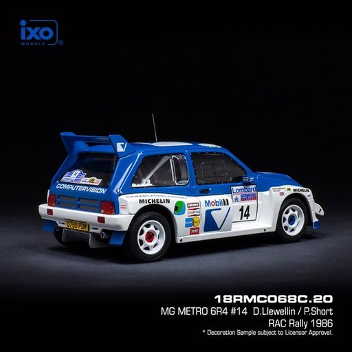 [18RMC068C.20] 1:18 MG METRO 6R4 #14 D. LLEWELLIN / P.SHORT - RAC RALLY 1986