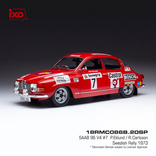 [18RMC086B.20SP] SAAB 96 V4 #7 P. EKLUND / R. CARLSSON - RALLY DE SUECIA 1973