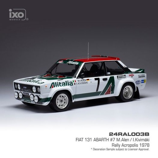 [IXO24RAL003B] FIAT 131 ABARTH #7 M.ALEN / I.KIVIMÄKI - RALLY ACROPOLIS 1978