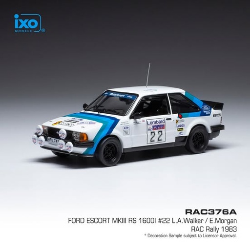 [RAC376ALQ] FORD ESCORT MKIII RS 1600I #22 L. A. WALKER /E. MORGAN RALLY RAC 1983