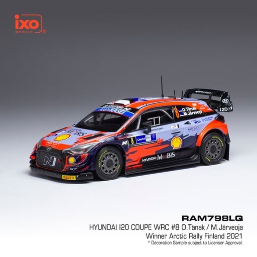 [RAM798LQ] 1:43 HYUNDAI I20 COUPE WRC #8 TANAK / JARVEOJA RALLYE ARCTIC FINLAND 2021