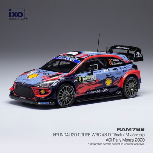 [RAM769] 1:43 HYUNDAI I20 COUPE WRC #8 TANAK / JARVEOJA RALLYE MONZA 2020