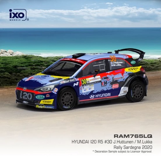 [RAM765LQ] 1:43 HYUNDAI I20 R5 #30 HUTTUNEN / LUKKA RALLYE SARDINIEN 2020