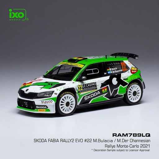 [RAM789LQ] SKODA FABIA RALLY 2 EVO #22 M. BULACIA / M. DER OHANNNESIAN - RALLY MONTE CARLO 2021